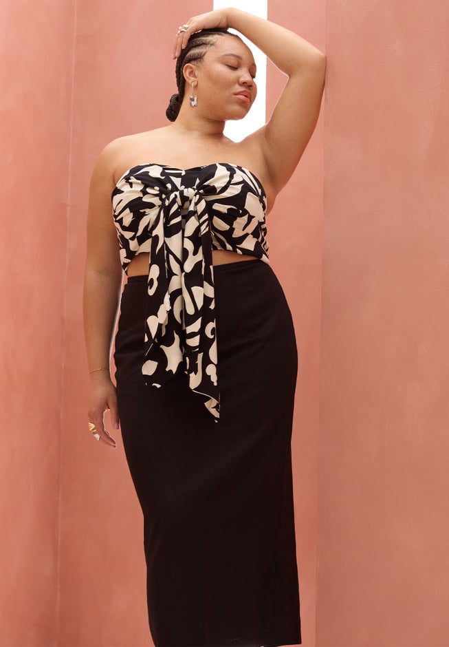 Tie Front Scarf Top image number 1