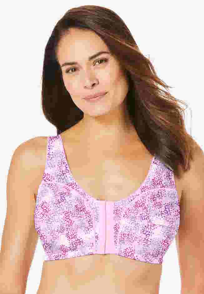 3-Pack Front-Close Cotton Wireless Bra image number 3