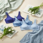 3-Pack Front-Close Cotton Wireless Bra image number null