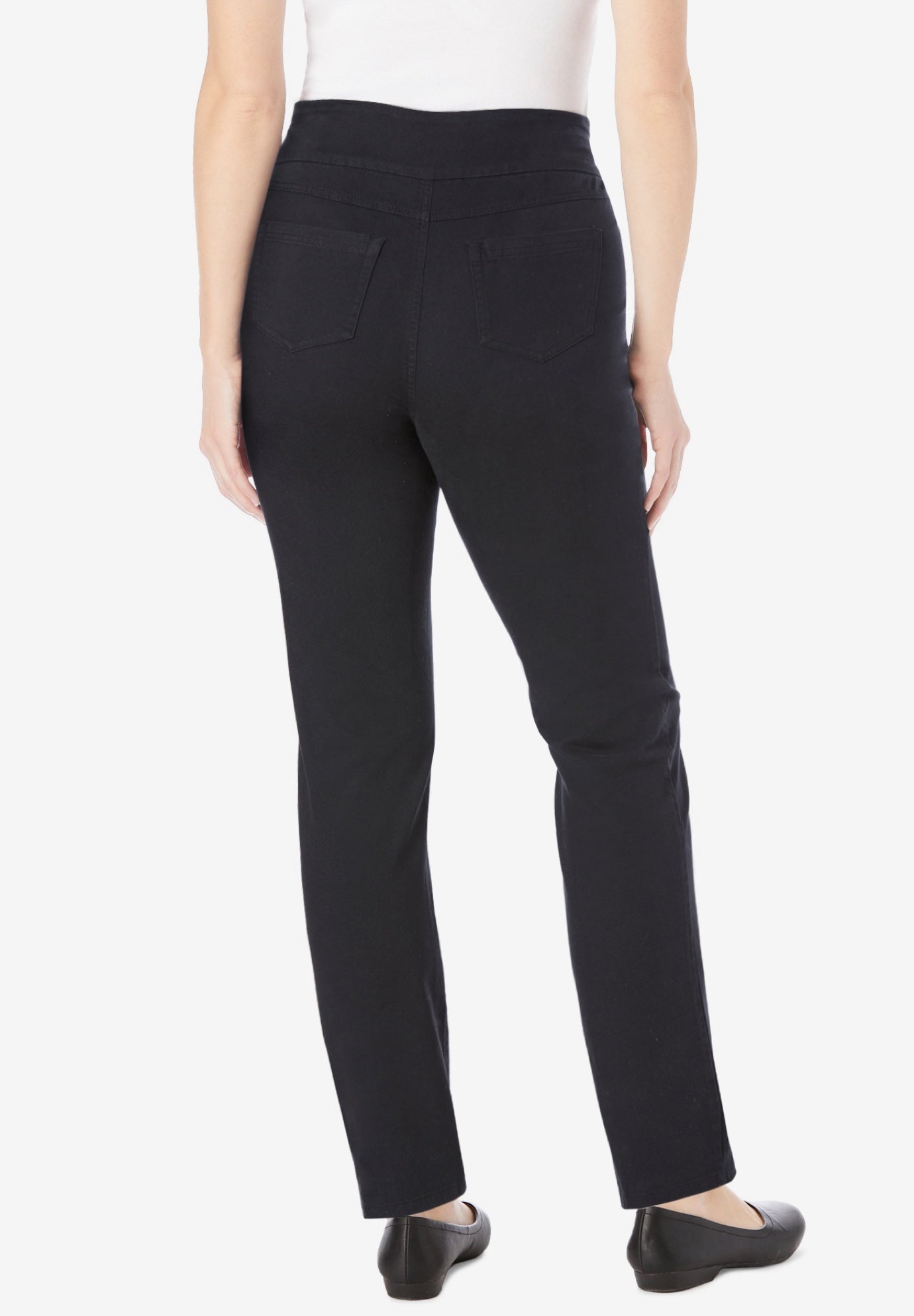 Flex-Fit Pull-On Straight-Leg Gap-Free Stretch Denim Jeans image number 1