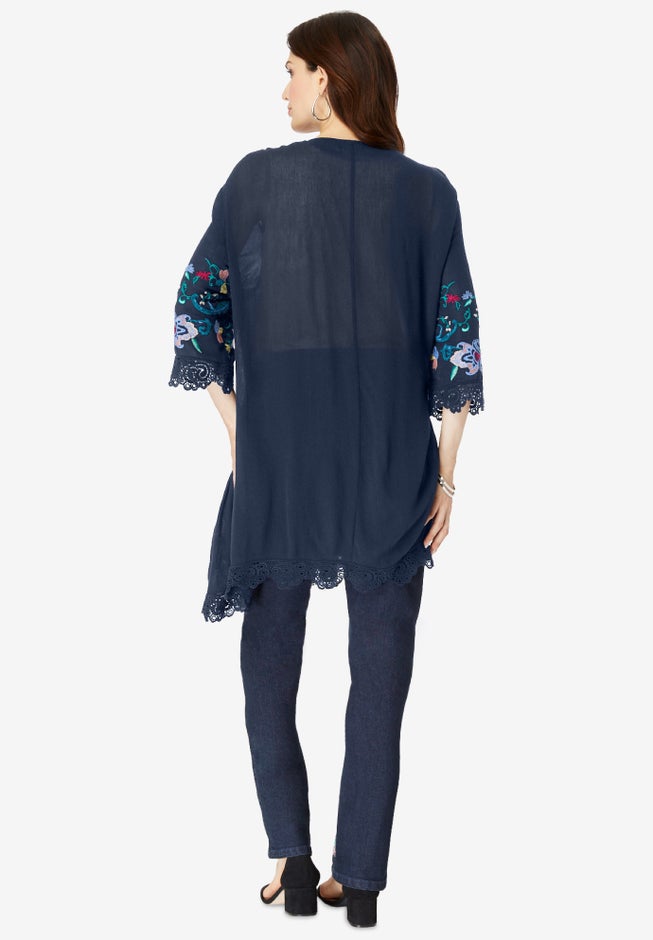 Floral Embroidered Kimono image number 1