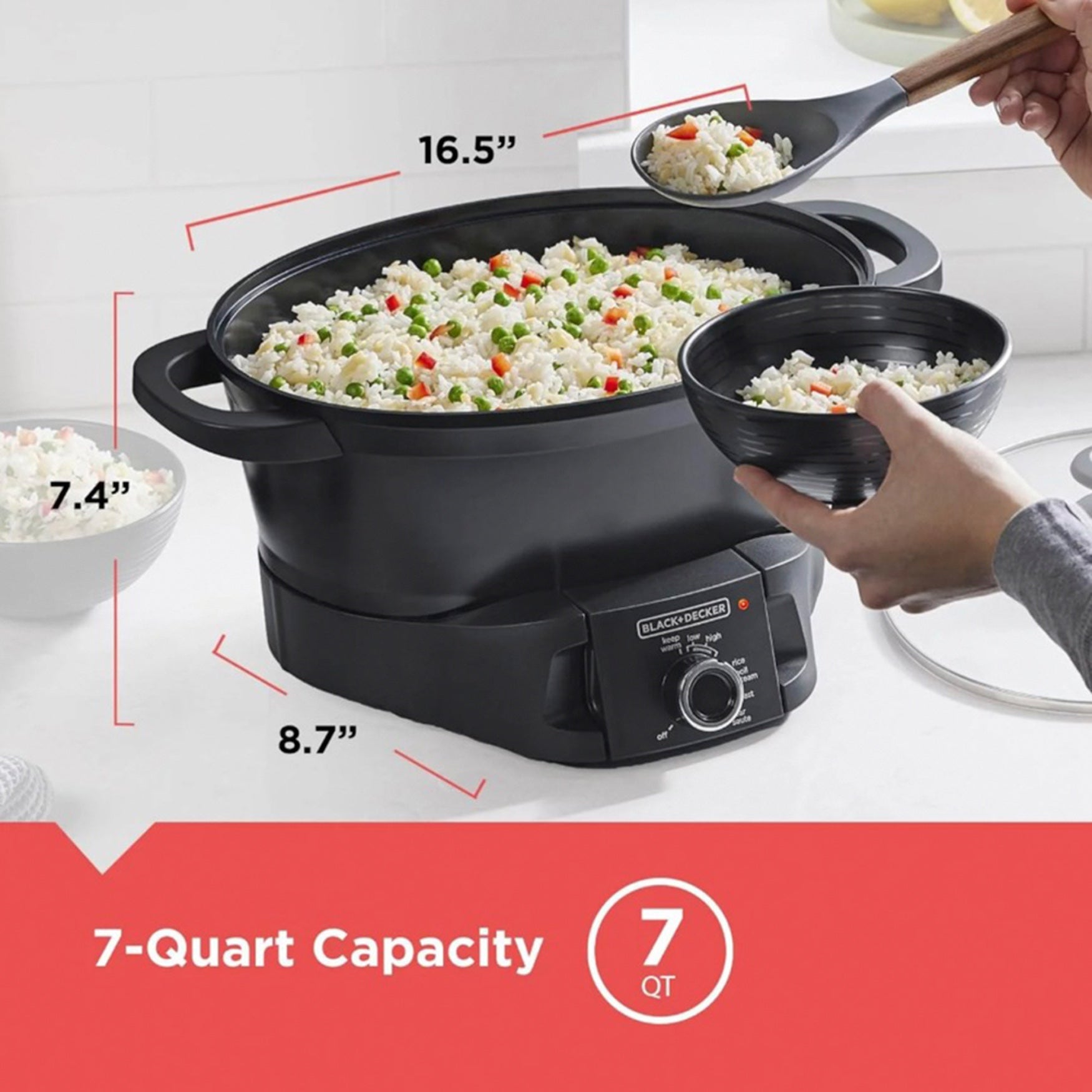 Black & Decker 7QT Multicooker Heat and Eat Technology image number 3