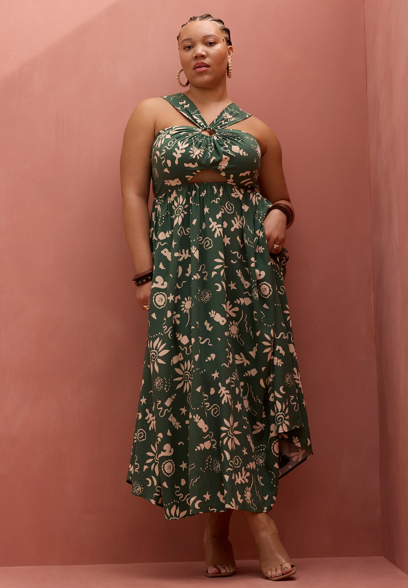 Crossing Straps Flare Maxi Dress image number 0