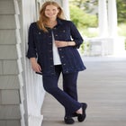 Long Stretch Denim Jean Jacket image number null