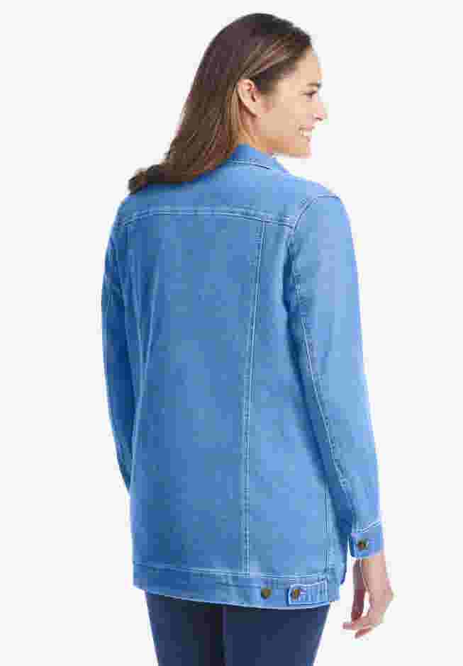 Long Stretch Denim Jean Jacket image number 1