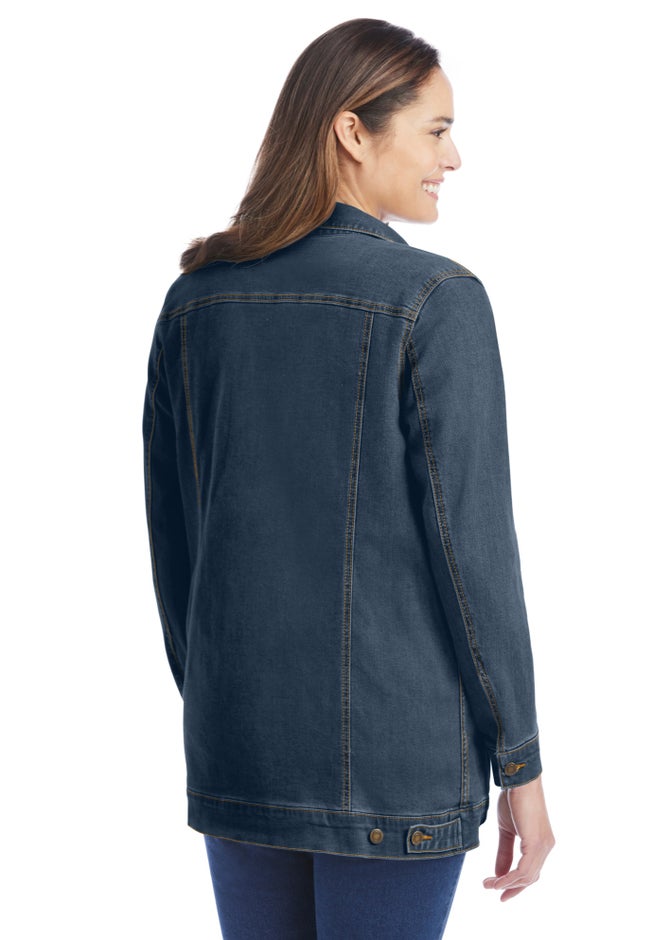 Long Stretch Denim Jean Jacket image number 1