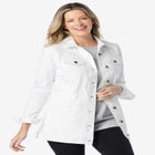 Long Stretch Denim Jean Jacket image number null