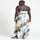 Printed Chiffon Flare Maxi Dress image number null