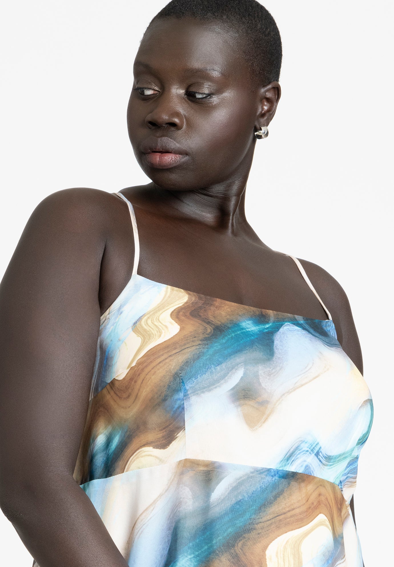 Printed Chiffon Flare Maxi Dress image number 3