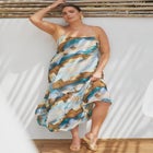 Printed Chiffon Flare Maxi Dress image number null