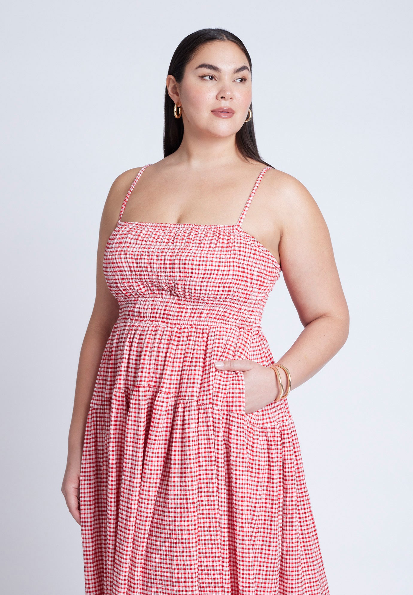 Smocked Tiered Maxi Dress image number 2