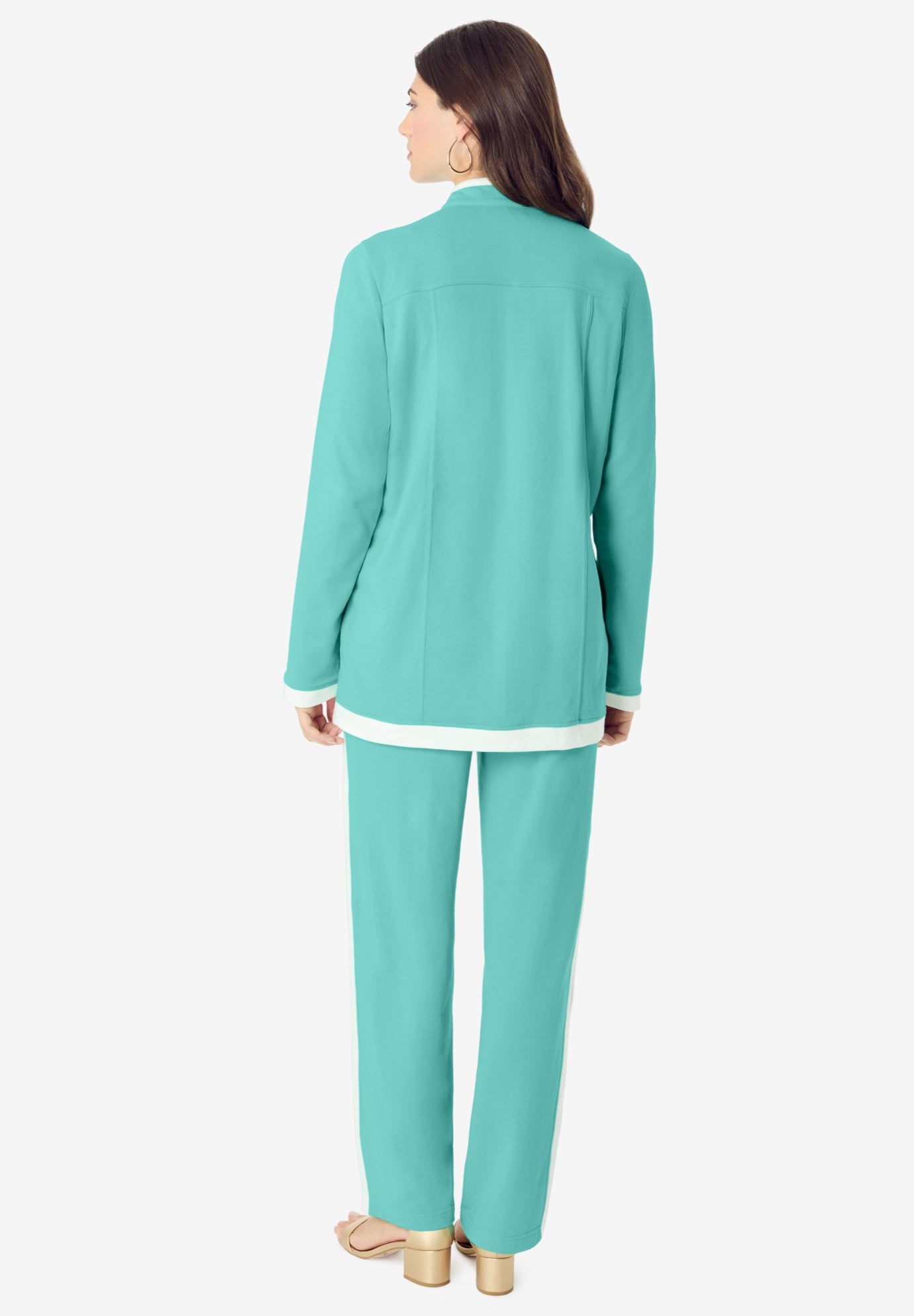 Side Stripe French Terry Pull On Pant Set image number 3