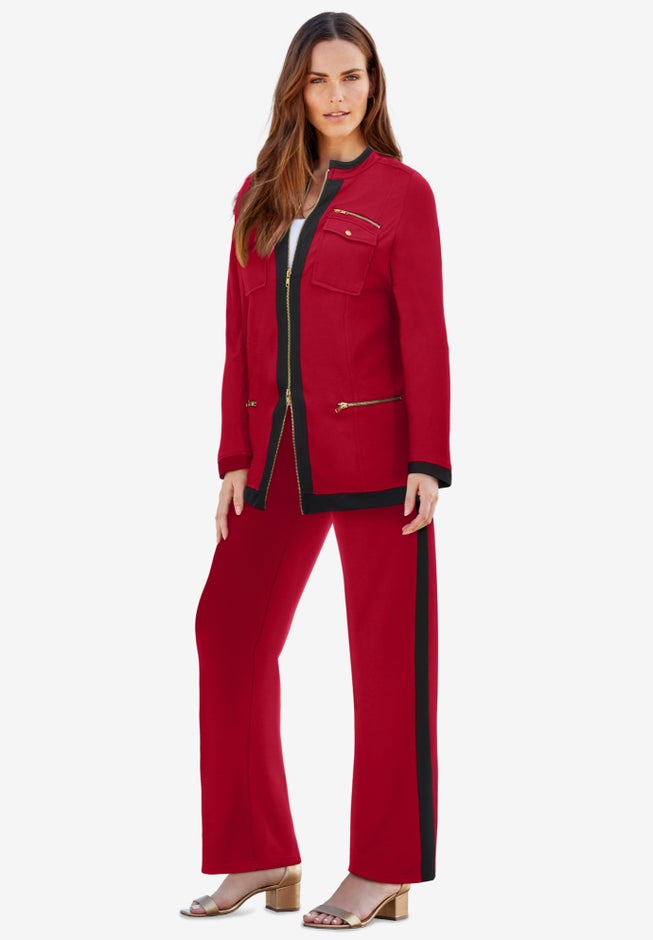 Side Stripe French Terry Pull On Pant Set image number 0
