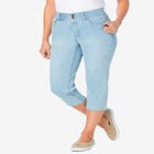Stretch Built-in Slimming Panel Capri Jeans image number 0