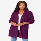 Open Front Waffle Knit Cardigan image number null