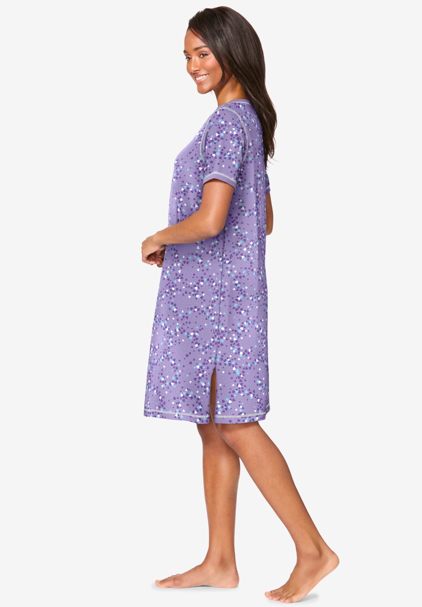 Short Henley Sleepshirt image number 2