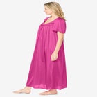 Long Silky Lace-Trim Gown image number null