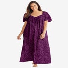 Long Silky Lace-Trim Gown image number null