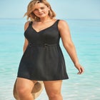 Underwire Belted Swim Dress  image number null