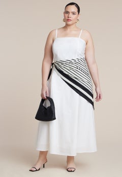Scarf Detail Midi Dress