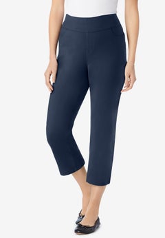 Smooth Waist Pull-On Flex Fit Capri Denim Jeans