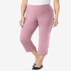 Pull-On Flex-Fit Elastic-Waist Stretch Denim Capri Jeans image number null