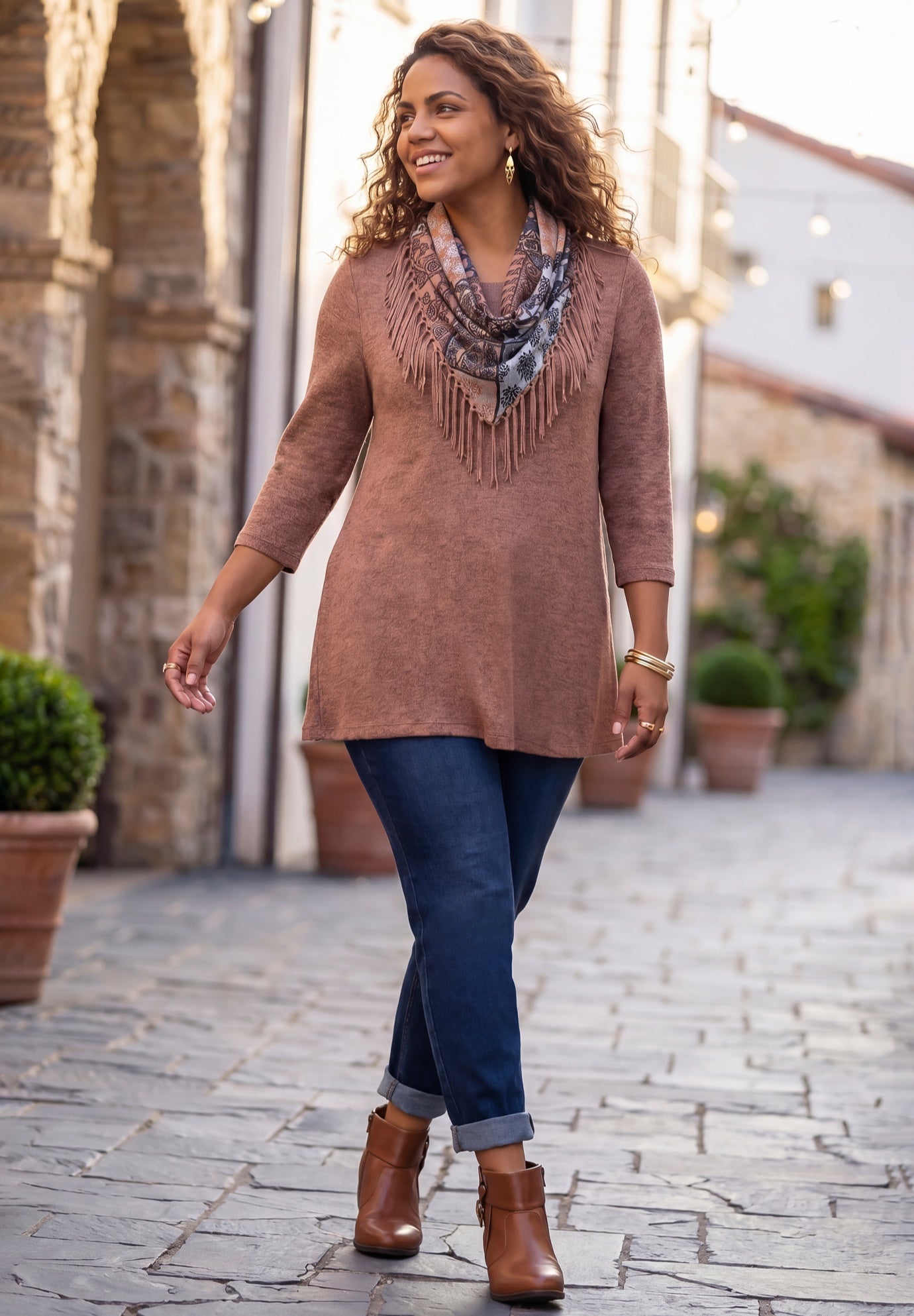 Impossibly Soft Tunic & Scarf Duet image number 1