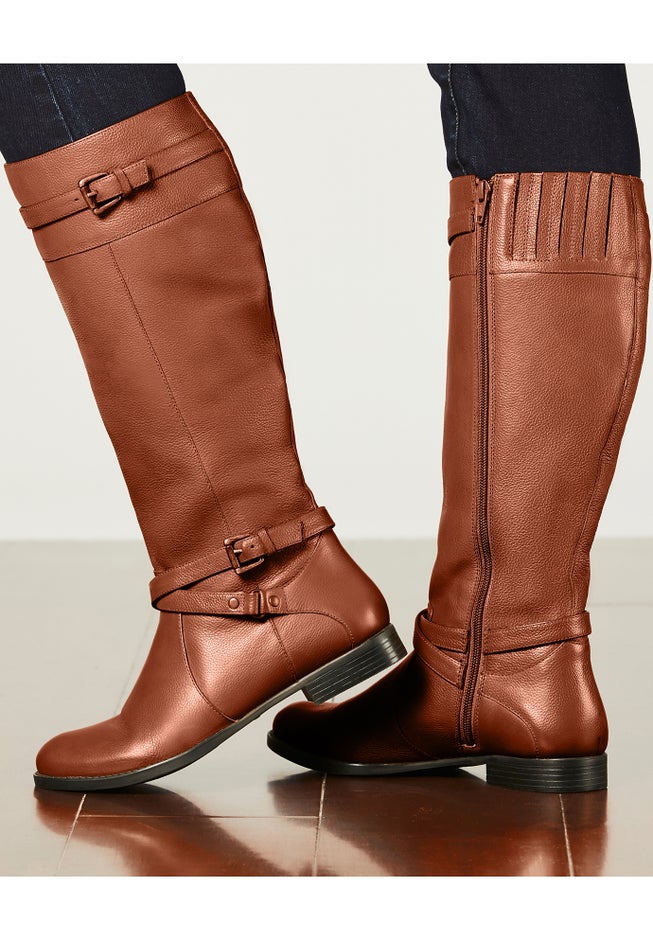 The Janis Tall Wide Calf Leather Boot By Comfortview image number 14