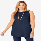 Stretch Knit Crepe Sleeveless Tunic image number null