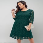 Lace Fit & Flare Dress image number null