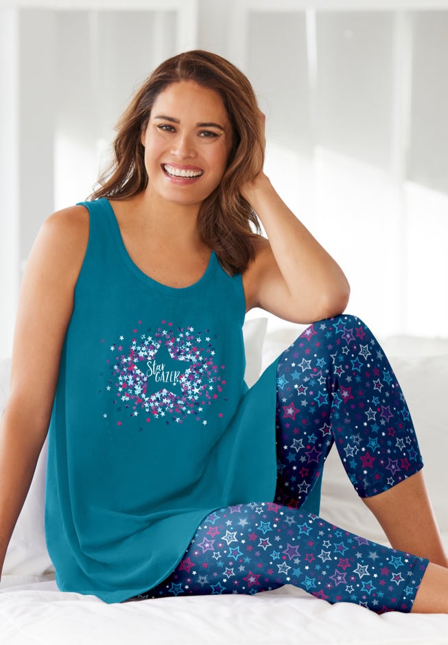 Scoopneck Tank & Capri Legging PJ Set  image number 3