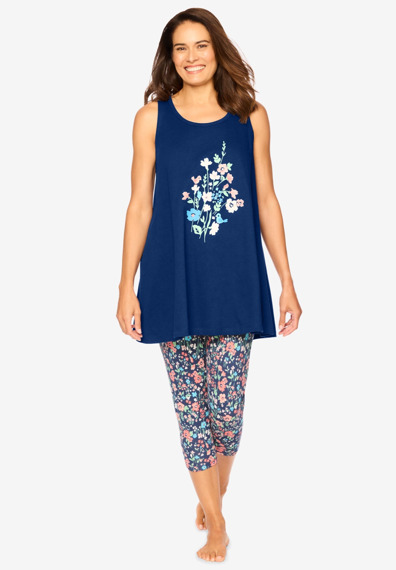 Scoopneck Tank & Capri Legging PJ Set  image number 0