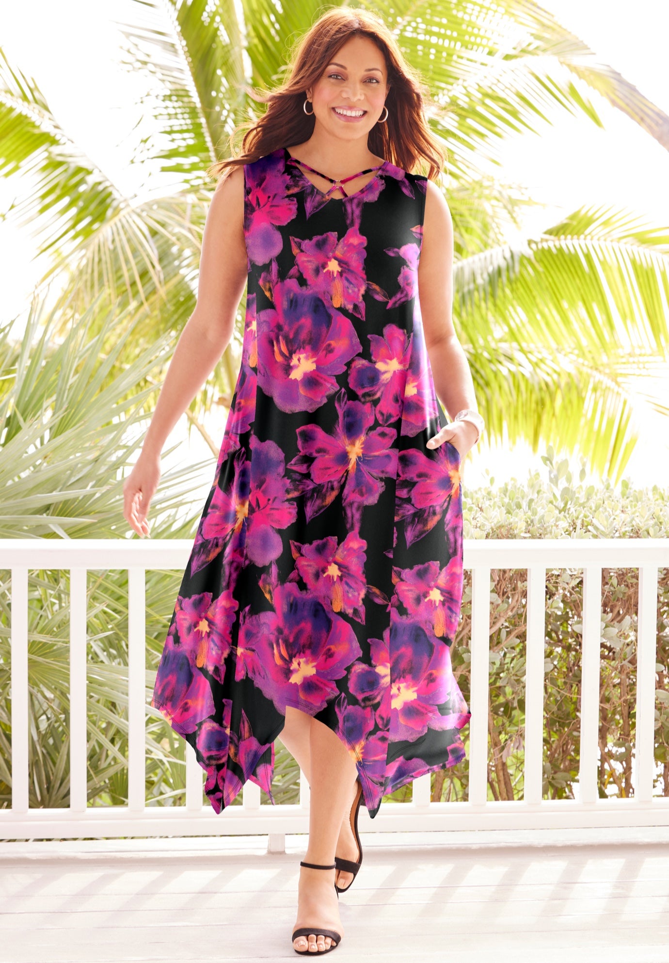 AnyWear Reversible Crisscross V-Neck Maxi Dress image number 0