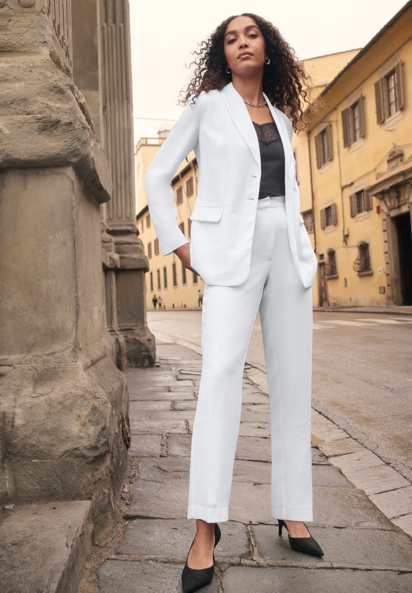 Stretch Crepe Single-Breasted Pantsuit image number 0