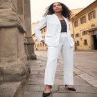 Stretch Crepe Single-Breasted Pantsuit image number null