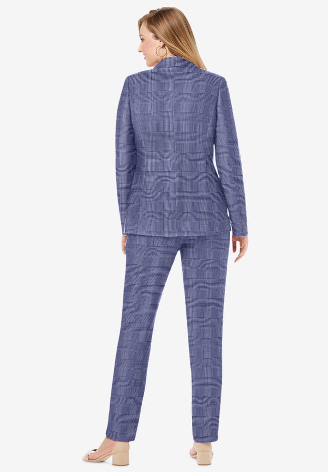 2-Piece Stretch Crepe Single-Breasted Pantsuit image number 1