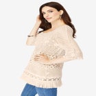 Fringed Crochet Sweater image number null