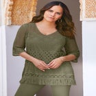 Fringed Crochet Sweater image number null