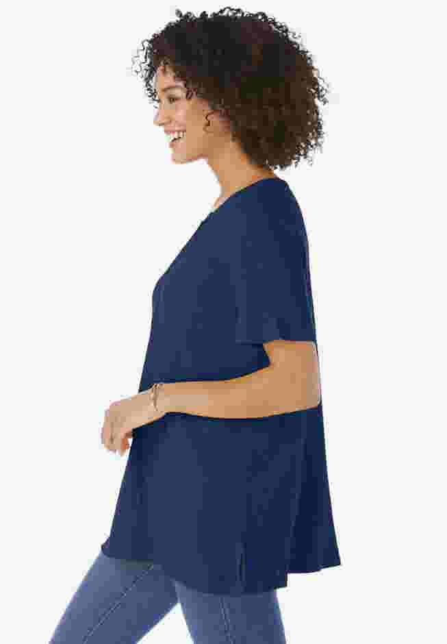 Split-Neck Henley Thermal Tee image number 2
