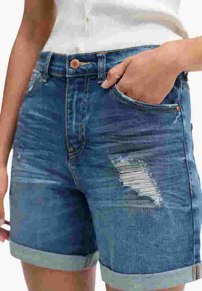 Denim Boyfriend Shorts image number 0