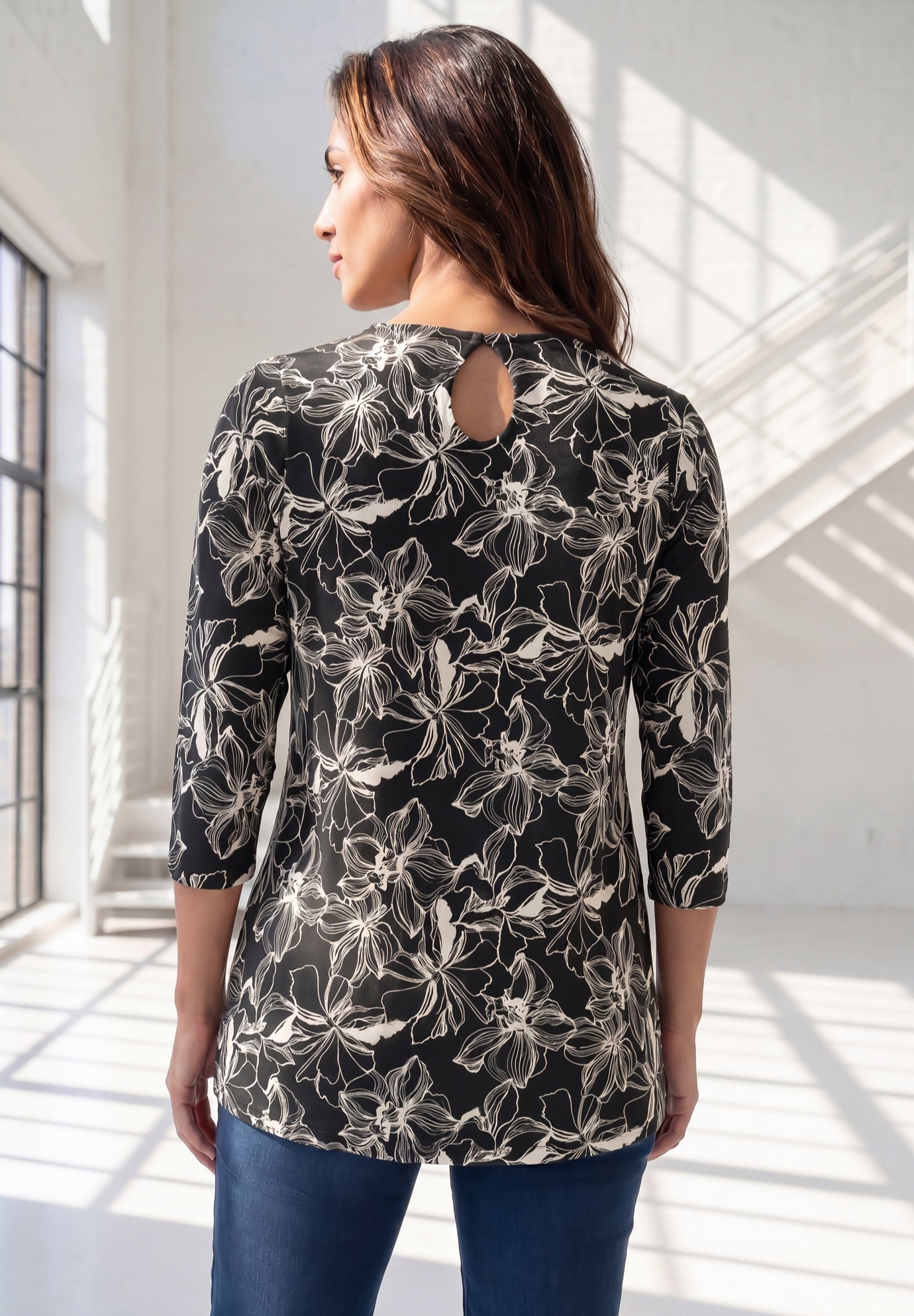 Plus Size Ultimate Three Quarter Sleeve Swing Tee image number 1