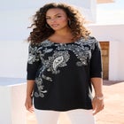 Three Quarter Sleeve Embellished Tunic image number null