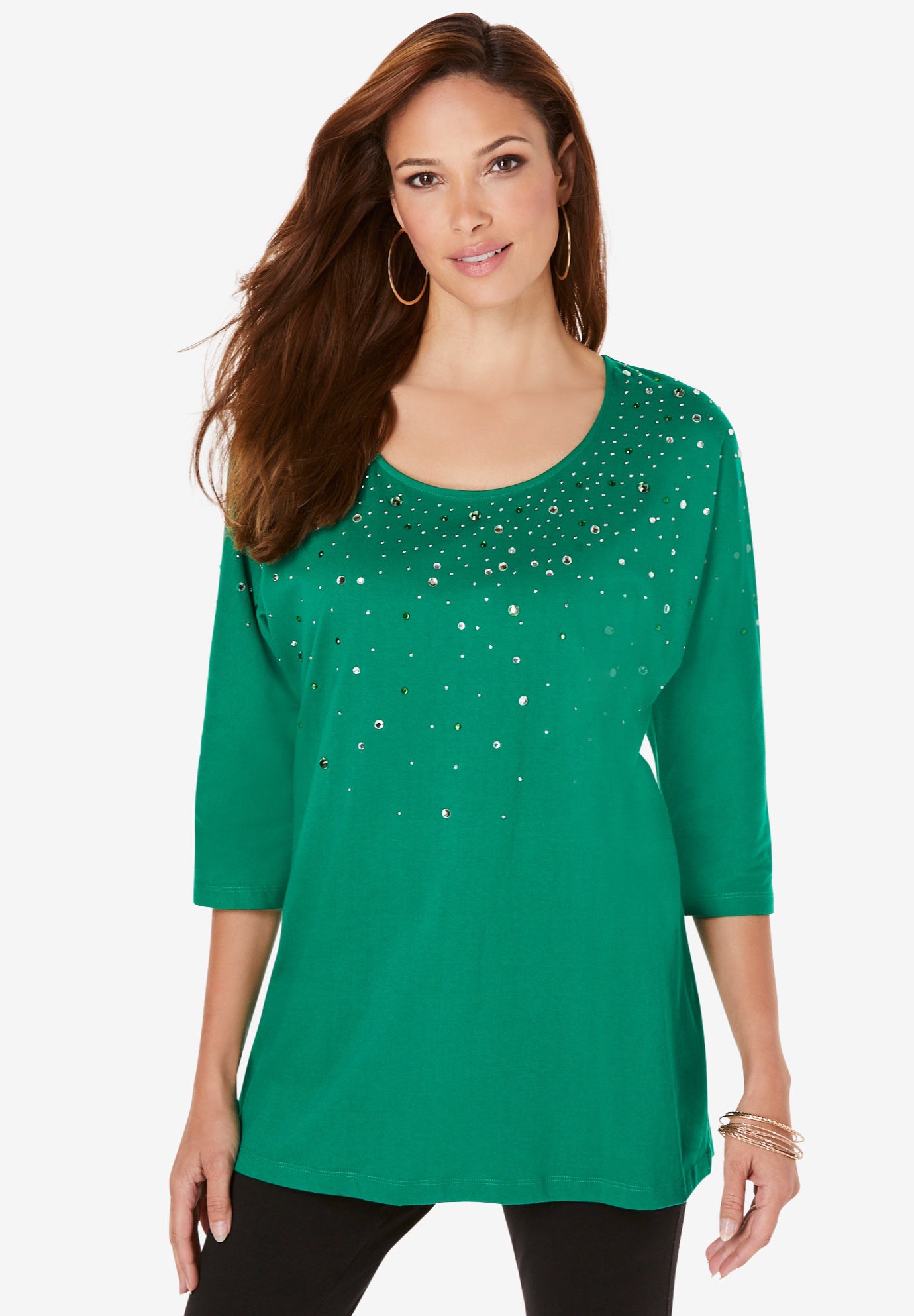 Three Quarter Sleeve Embellished Tunic image number 1