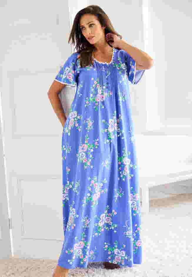 Long Pintuck Knit Gown image number 4