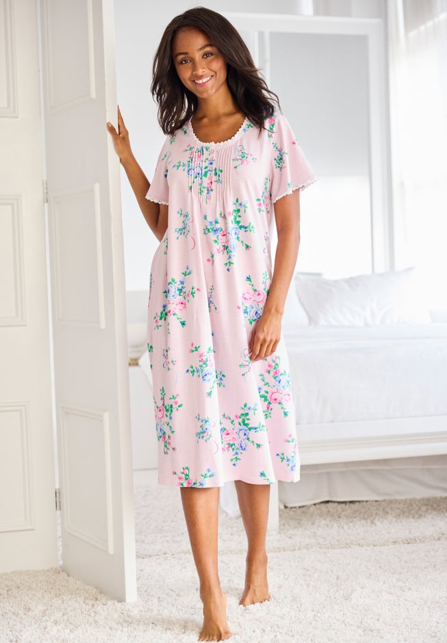 Short Pintuck Knit Gown image number 6