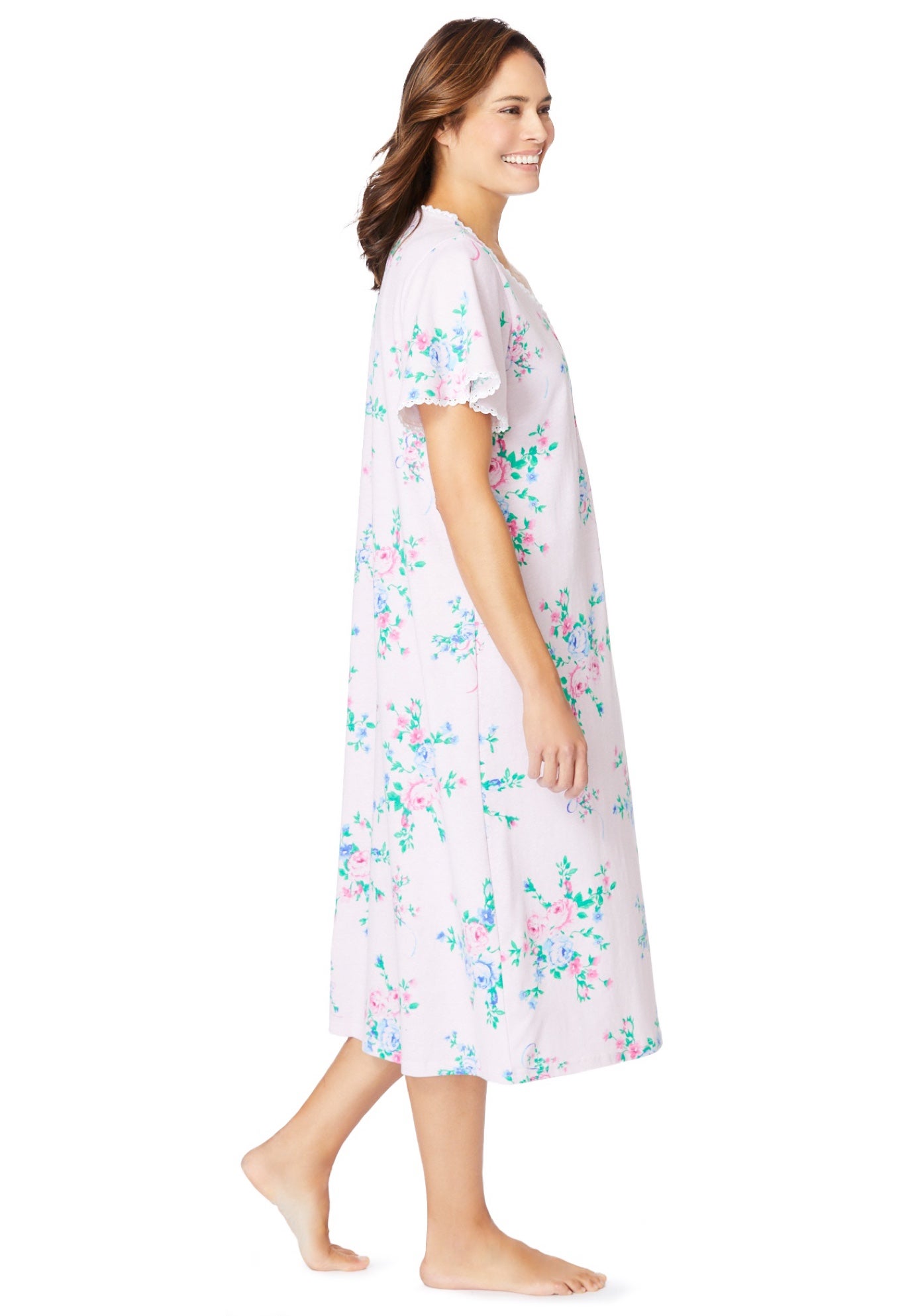 Short Pintuck Knit Gown image number 2