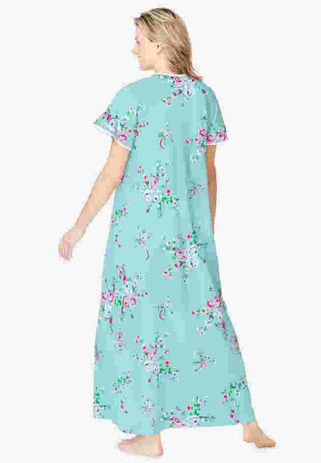 Short Pintuck Knit Gown image number 1
