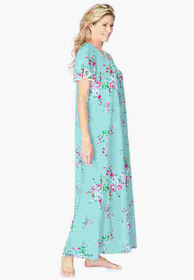 Short Pintuck Knit Gown image number 2