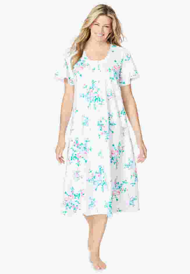 Short Pintuck Knit Gown image number 0