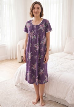 Short Pintuck Knit Gown